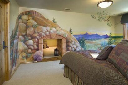 Камин Фотообои с панорамой